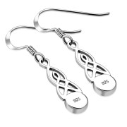 Turquoise Celtic Trinity Knot Silver Earrings - e381h